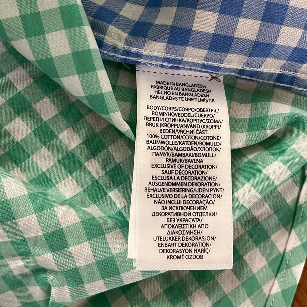 Polo Ralph Lauren Big Boys Short Sleeve Colorblock Check Shirt Poplin L